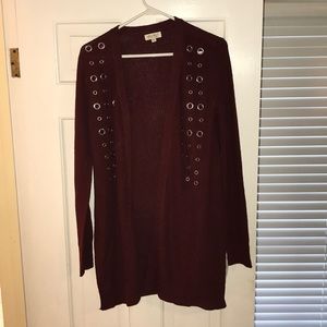 Maroon Throw Over Sweater
